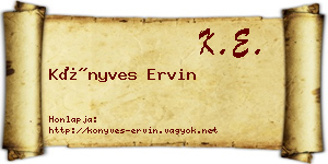Könyves Ervin névjegykártya