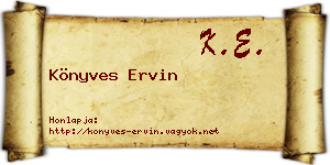 Könyves Ervin névjegykártya