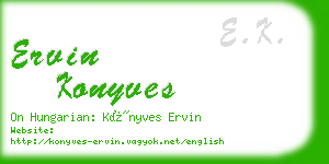 ervin konyves business card